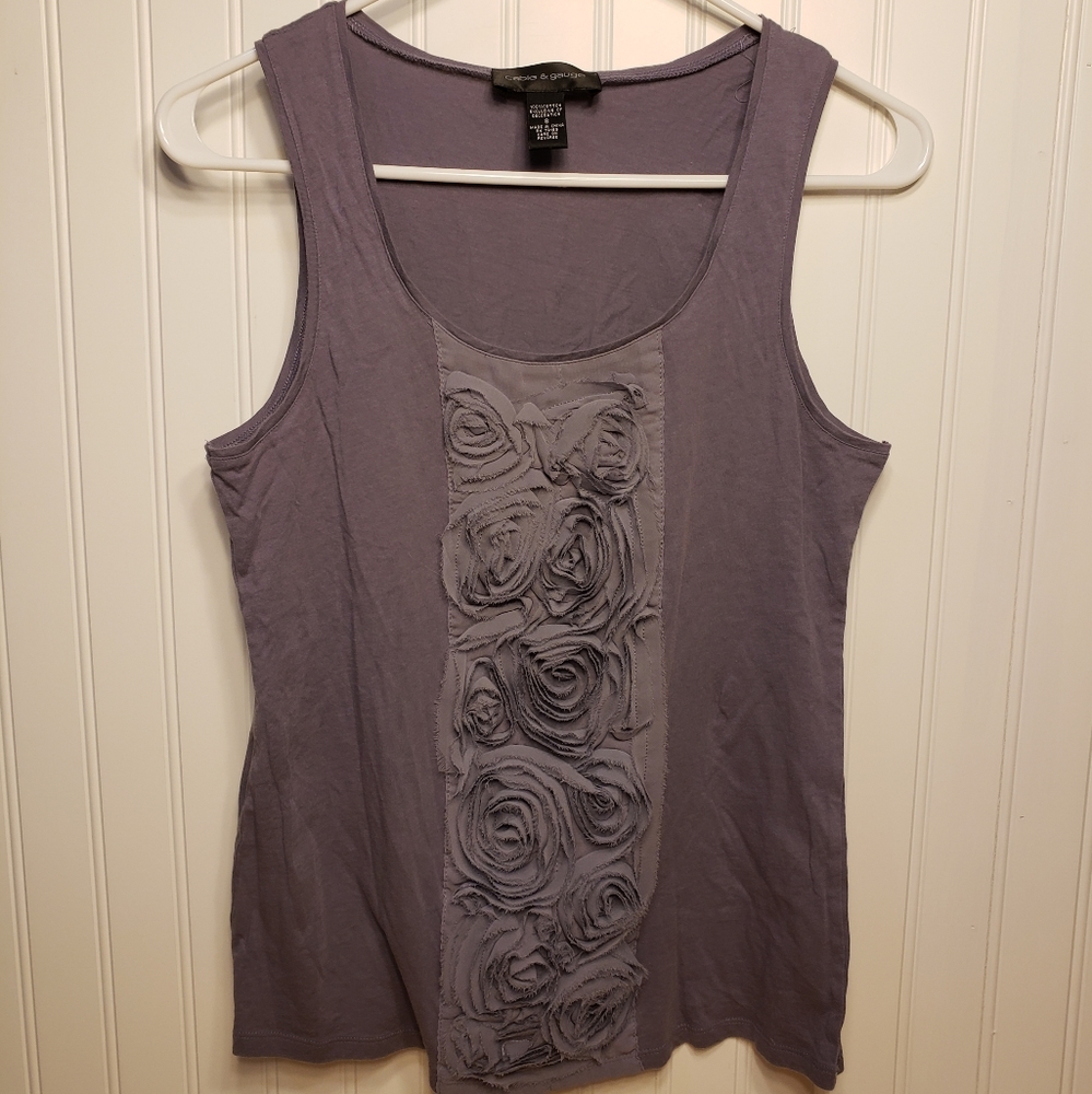 Cable & Gauge Lilac Cotton Tank Top Sz S
